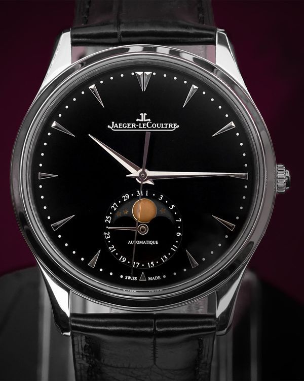 2018 Jaeger-LeCoultre Master Ultra Thin Moon 39MM Black Dial Leather Strap (Q1368470)