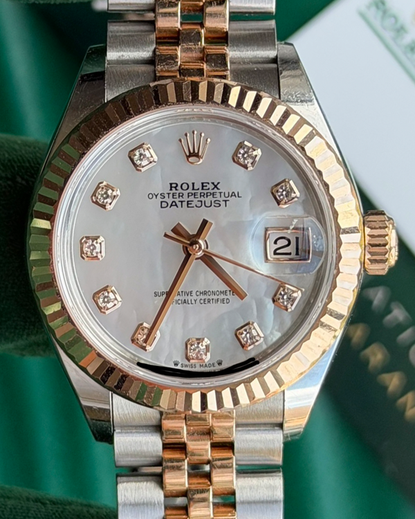 2022 Rolex Lady-Datejust 28MM Mother Of Pearl Dial Two-Tone Super Jubilee Bracelet (279171)