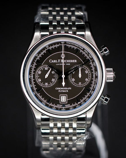 No Reserve - Carl F. Bucherer Manero Flyback 43MM Black Dial Steel Bracelet (00.10919.08.33.21)