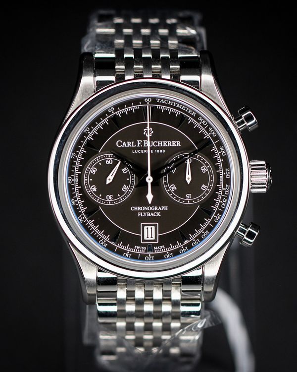 No Reserve - Carl F. Bucherer Manero Flyback 43MM Black Dial Steel Bracelet (00.10919.08.33.21)