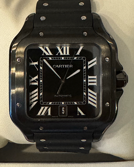 2020 Cartier Santos De Cartier 39.8MM Black Dial Rubber Strap (WSSA0039)