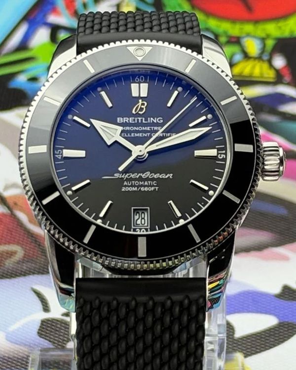 No Reserve - 2021 Breitling Superocean Heritage II 42MM Black Dial Rubber Strap (AB2010)