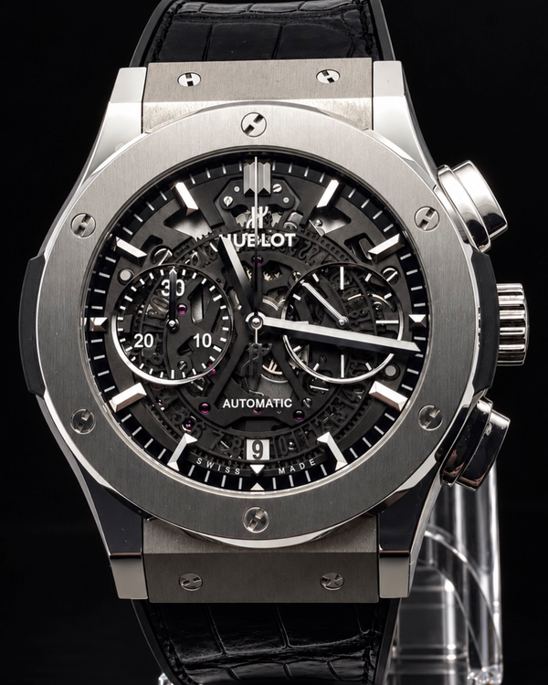 Hublot Classic Fusion Aerofusion 45MM Skeleton Dial Leather Strap (525.NX.0170.LR)