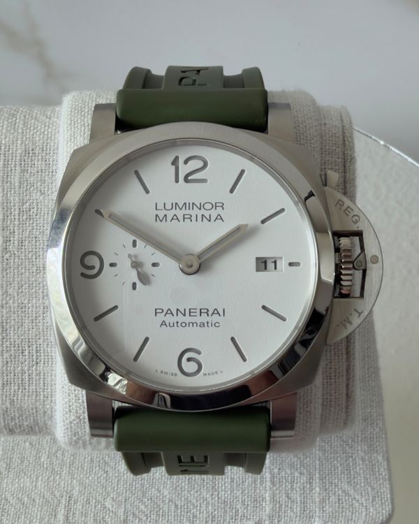 2025 Panerai Luminor Marina 44MM White Dial Rubber Strap (PAM01314)