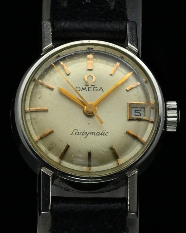 Omega Ladymatic 22MM Silver Dial Leather Bracelet (566.001)