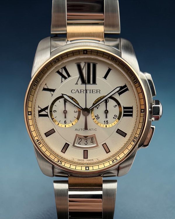2016 Cartier Calibre de Cartier 42MM Silver Dial Two-Tone Bracelet (W7100042)