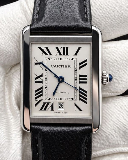 No Reserve - 2020 Cartier Tank Solo XL 31MM Silver Dial Leather Strap (WSTA0029)