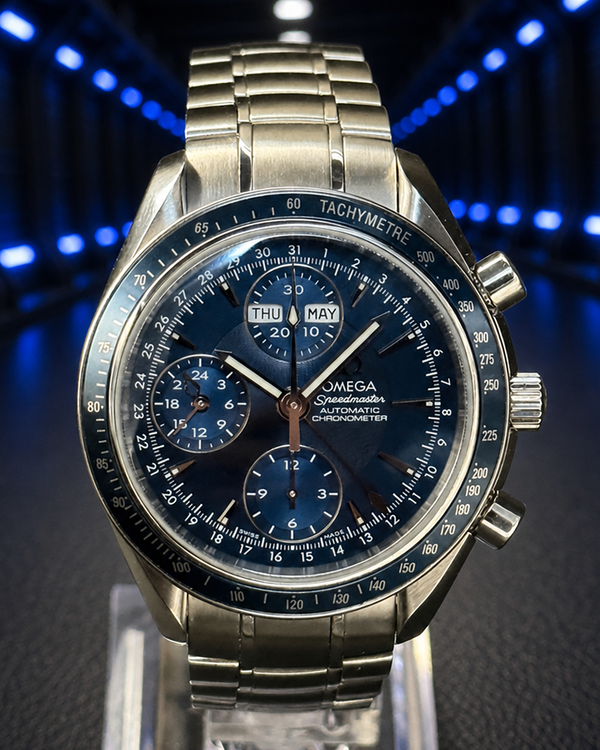 No Reserve - 2015 Omega Speedmaster Day-Date 40MM Blue Dial Steel Bracelet (3222.80.00)