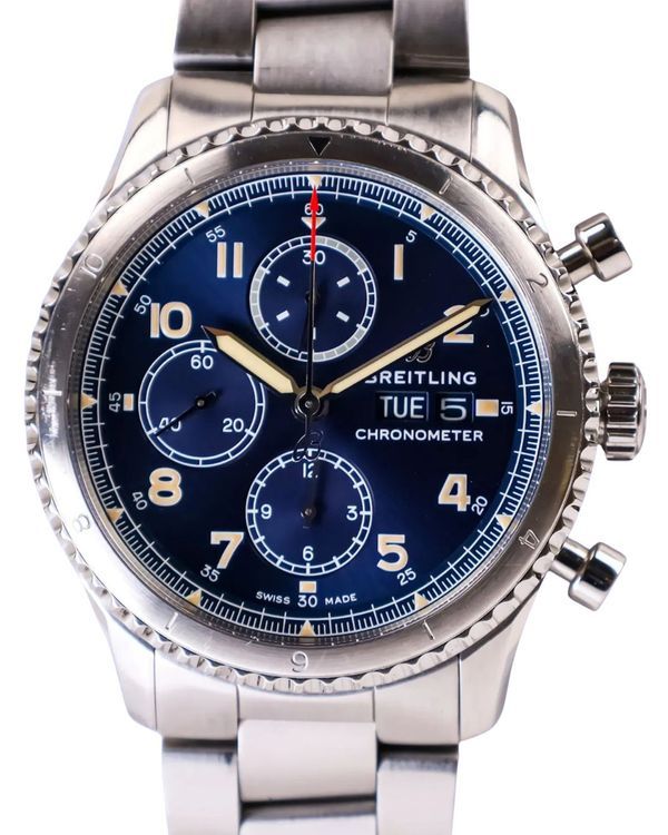 Breitling Aviator 8 Chronograph 43MM Blue Dial Steel Bracelet (A13316)