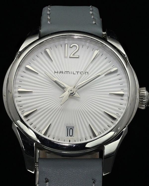 No Reserve - Hamilton Jazzmaster 30MM Quartz Silver Dial Leather Strap (H422111)