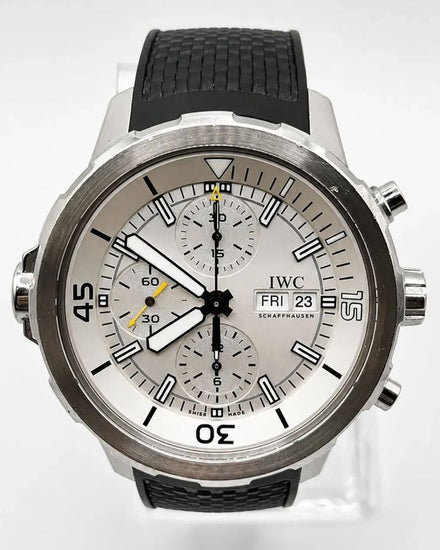 IWC Schaffhausen Aquatimer Chronograph 44MM Silver Dial Rubber Strap (IW376801)