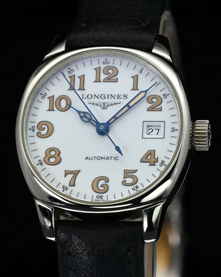 Longines Spirit 26.5MM White Dial Aftermarket Leather Strap (L2.196.4)