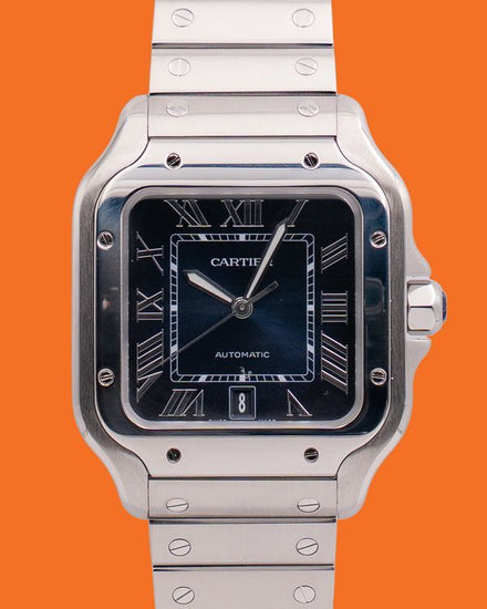 Cartier Santos de Cartier 39.8MM Blue Dial Steel Bracelet (WSSA0030)