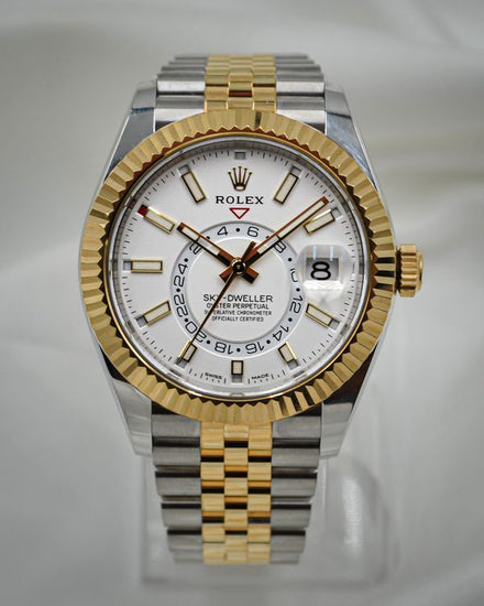 No Reserve - Rolex Sky-Dweller 42MM White Dial Two-Tone Jubilee Bracelet (336933)