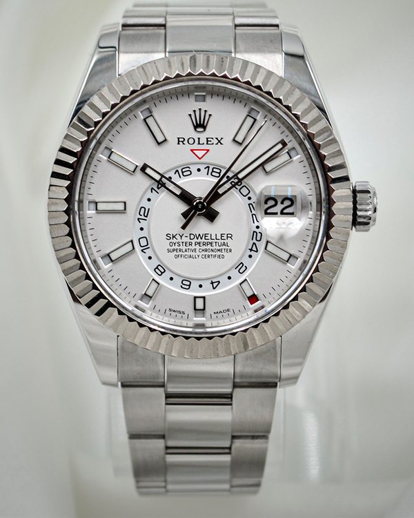 No Reserve - 2018 Rolex Sky-Dweller 42MM White Dial Oyster Bracelet (326934)