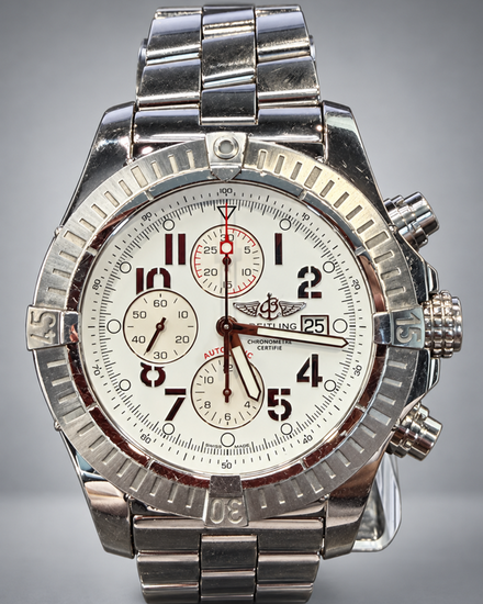2010 Breitling Super Avenger 48MM White Dial Steel Bracelet (A1337011/A699)