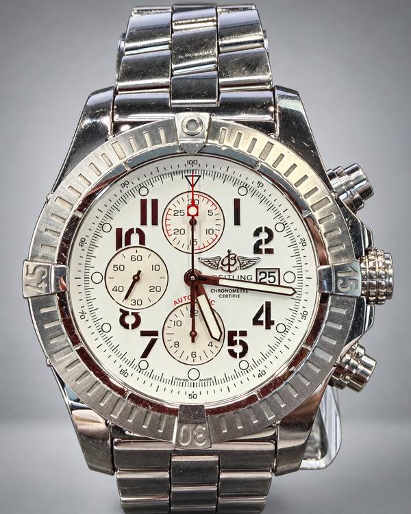 2010 Breitling Super Avenger 48MM White Dial Steel Bracelet (A1337011/A699)