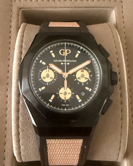 2022 Girard Perregaux Laureato Absolute "Gold Fever" L.E. 44MM Black Dial Rubber Strap (81060-21-492-FH3A)