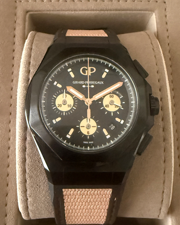 2022 Girard Perregaux Laureato Absolute "Gold Fever" L.E. 44MM Black Dial Rubber Strap (81060-21-492-FH3A)
