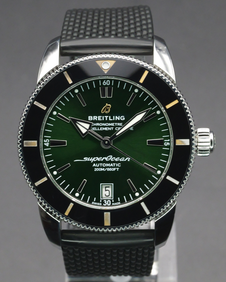 No Reserve - 2022 Breitling Superocean Heritage B20 42MM Green Dial Rubber Strap (AB2010)