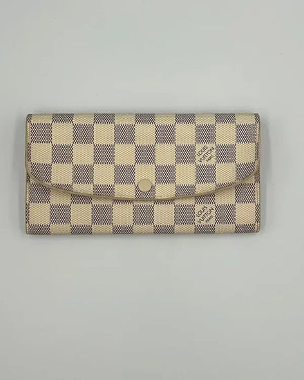 Louis Vuitton Accessories Emilie Damier Azur Wallet 7.5 x 4 x 1IN Coated Canvas Gold-Tone Hardware (Wallet)