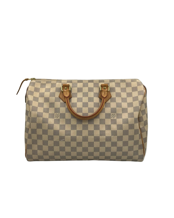 Louis Vuitton Bag Speedy Damier Azur Coated Canvas Gold-Tone Hardware (Speedy 30)