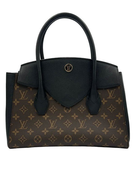 Louis Vuitton Georges MM Brown 13 x 4.7 x 8.7IN Coated Canvas Black Gold-Tone Hardware Leather Strap (M53944)