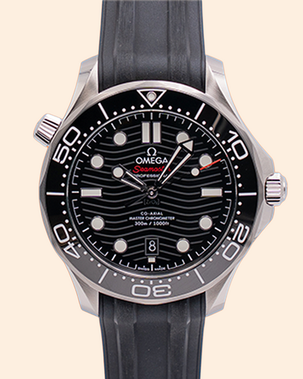 2026 Omega Seamaster Diver 300M 42MM Black Dial Rubber Strap (210.32.42.20.01.001)