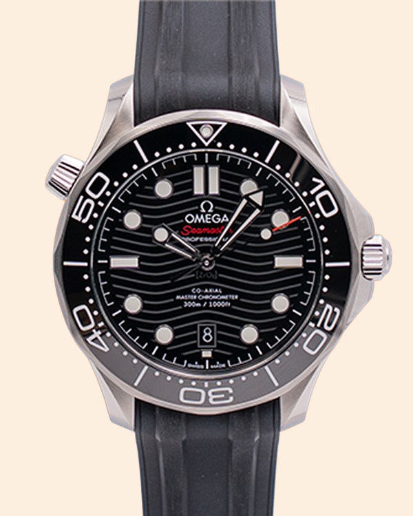 2026 Omega Seamaster Diver 300M 42MM Black Dial Rubber Strap (210.32.42.20.01.001)