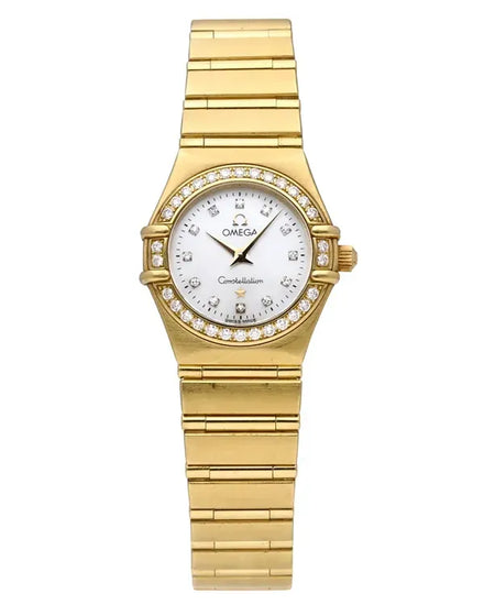 2000 Omega Constellation "95 Ladies" Mini 22.5MM Quartz Mother Of Pearl Dial Yellow Gold Bracelet (1167.75.00)