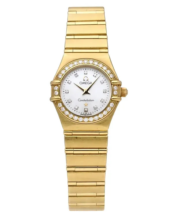 Omega Constellation "95 Ladies" Mini 22.5MM Quartz Mother Of Pearl Dial Yellow Gold Bracelet (1167.75.00)