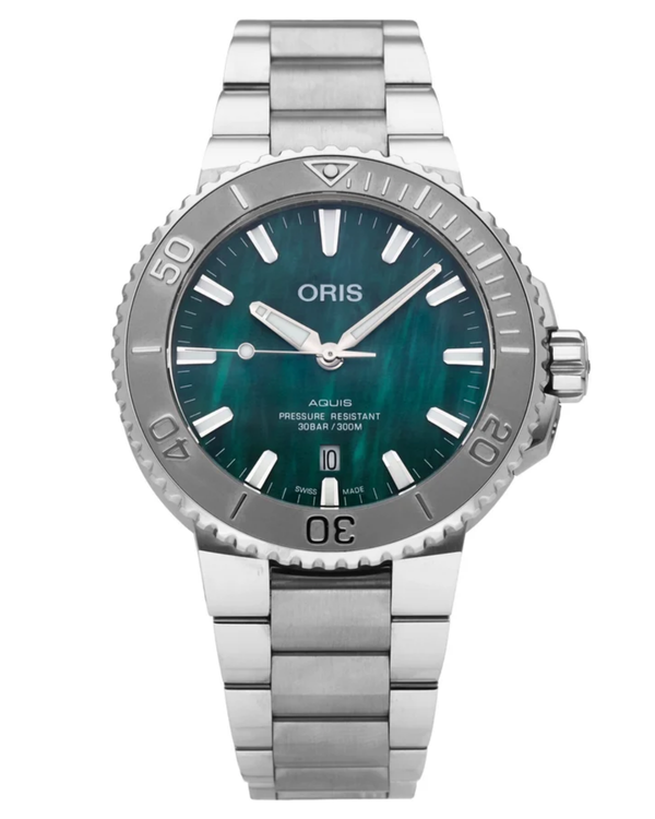 Oris Aquis Date X Bracenet 43.5MM Green Dial Steel Bracelet (01 733 7730 4137-07 8 24 05PEB)