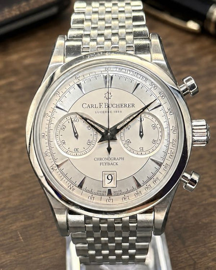 No Reserve - Carl F. Bucherer Manero Flyback 43MM Silver Dial Steel Bracelet (00.10919.08.13.21)
