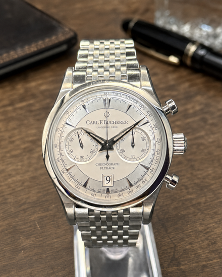 No Reserve - Carl F. Bucherer Manero Flyback 43MM Silver Dial Steel Bracelet (00.10919.08.13.21)
