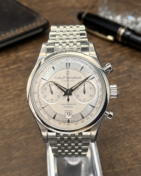 No Reserve - Carl F. Bucherer Manero Flyback 43MM Silver Dial Steel Bracelet (00.10919.08.13.21)
