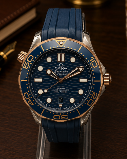 No Reserve - 2024 Omega Seamaster Diver 300M 42MM Blue Dial Rubber Strap (210.22.42.20.03.002)