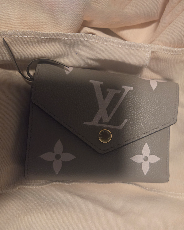 No Reserve - Louis Vuitton Victorine Wallet Grey Empreinte Leather Gold-Tone Hardware (M69800)