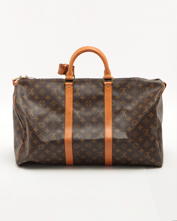 Louis Vuitton Monogram Keepall 50 Brown Canvas Gold-Tone Hardware (M41426)