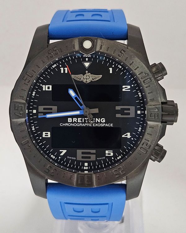 Breitling Exospace B55 Connected 46MM Quartz Black Dial Rubber Strap (VB5510)