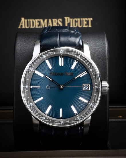 2024 Audemars Piguet Code 11.59 41MM Blue Dial Leather Strap (15210ST.OO.A348KB.01)