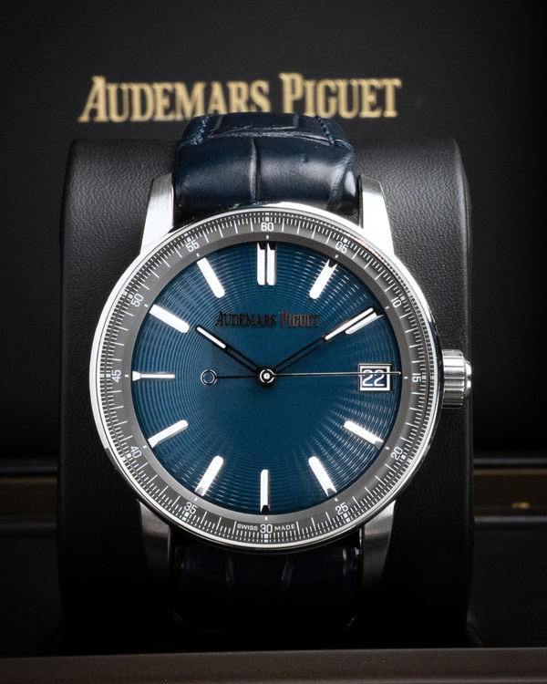 2024 Audemars Piguet Code 11.59 41MM Blue Dial Leather Strap (15210ST.OO.A348KB.01)