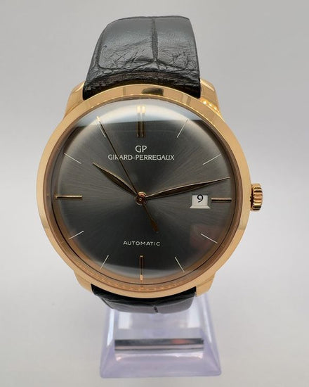 2014 Girard Perregaux 1966 38MM Grey Dial Leather Strap (49525-52-232-BKCA)