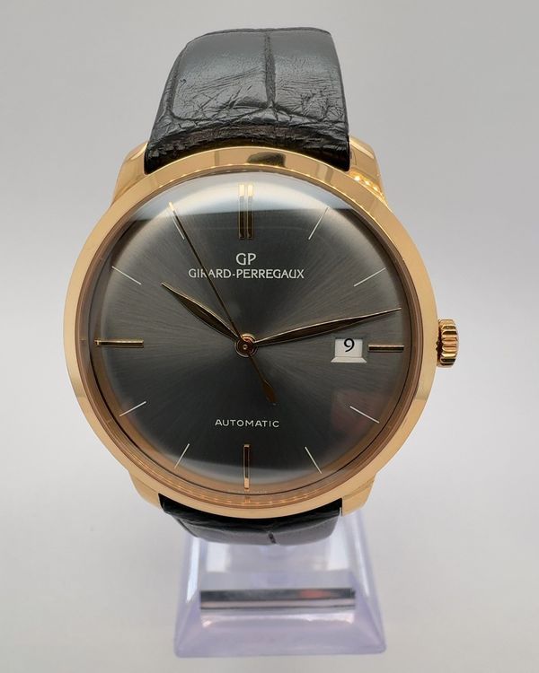 2014 Girard Perregaux 1966 38MM Grey Dial Leather Strap (49525-52-232-BKCA)
