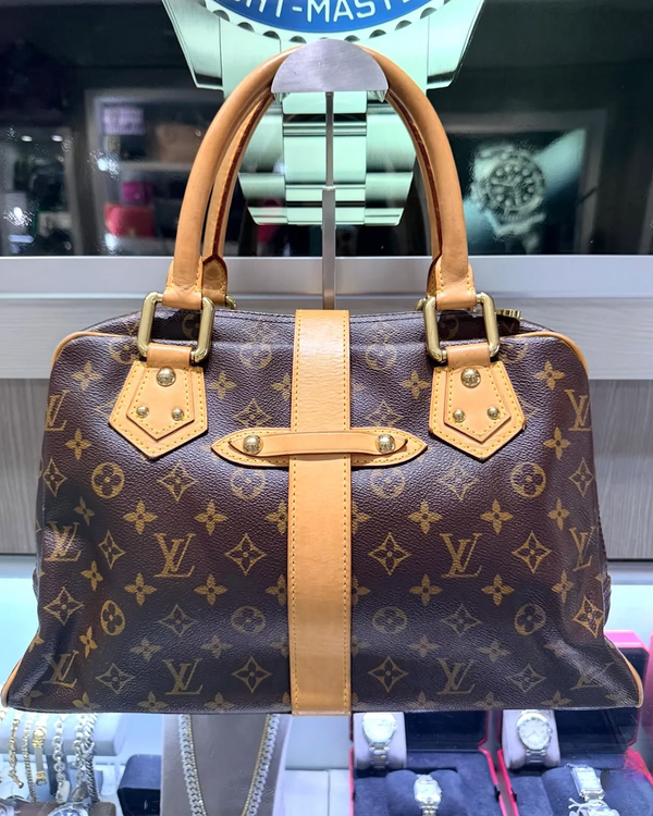 Louis Vuitton Manhattan GM Monogram Canvas Gold-Tone Hardware Leather Straps (Bag)