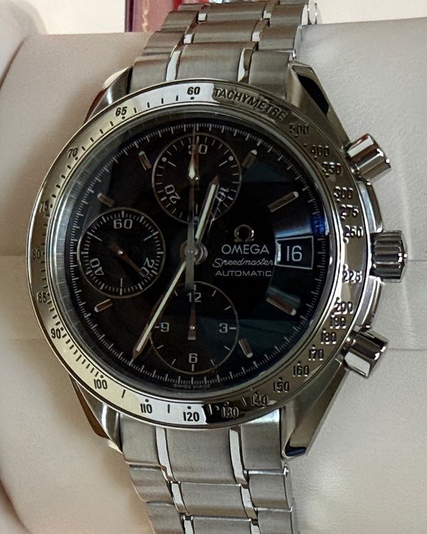 2005 Omega Speedmaster Date 39MM Black Dial Steel Bracelet (3513.50.00)