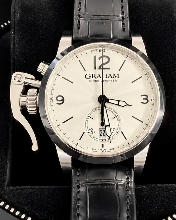 2015 Graham Chronofighter 42MM Silver Dial Leather Strap (CXAS.S02A.L17S)