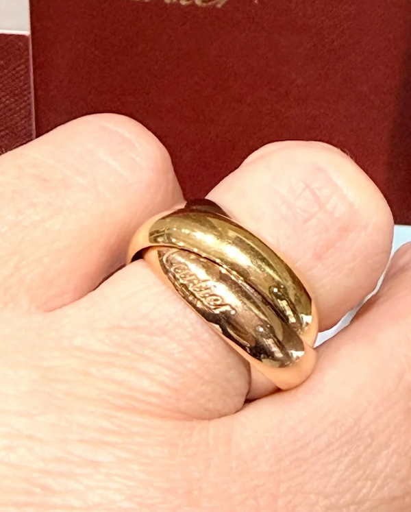 2016 Cartier Accessories Large Trinity Ring 18K Yellow, White & Rose Gold Size 6 (Ring)