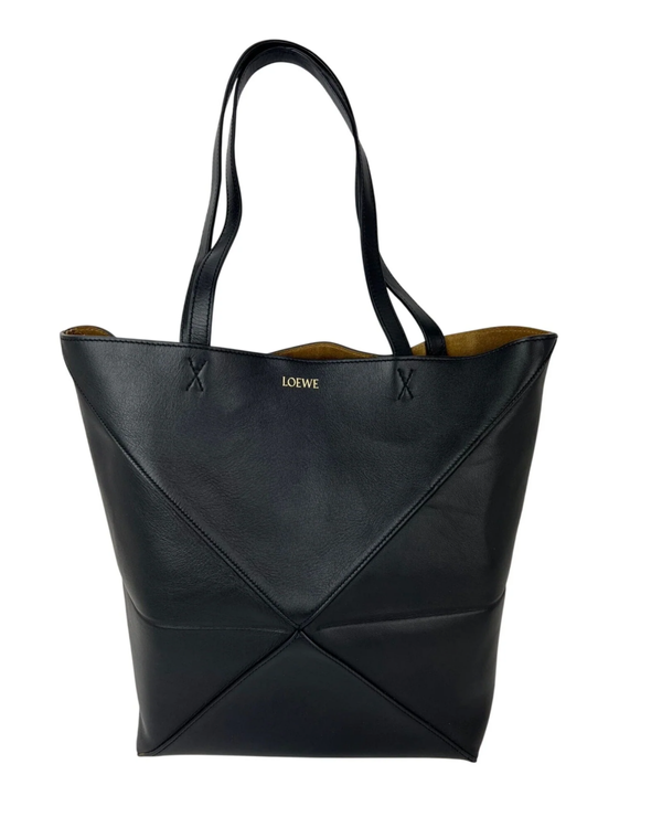 Loewe Puzzle Fold Tote Black Leather (A657G50X01)
