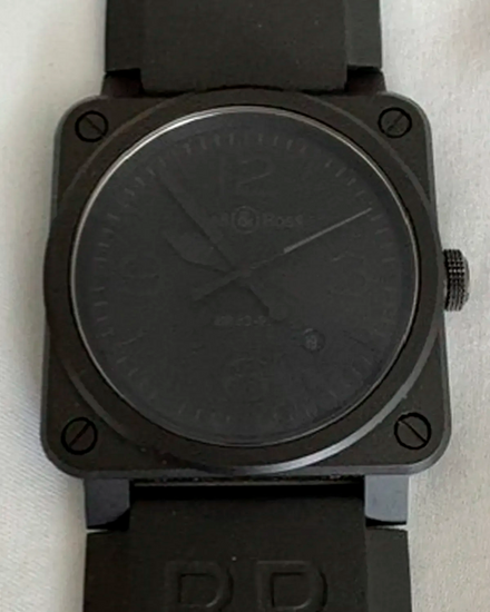 Bell & Ross BR 03 Phantom Ceramic 42MM Black Dial Rubber Strap (BR03-92-CBL)