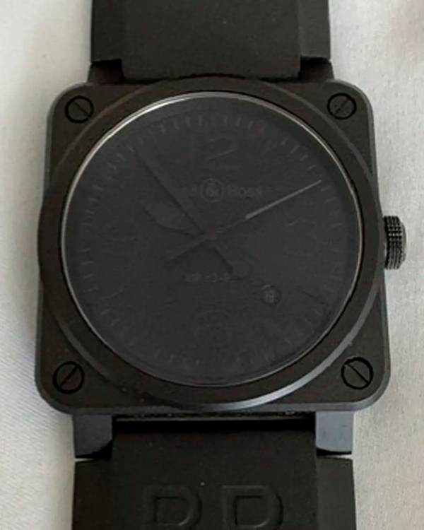 Bell & Ross BR 03 Phantom Ceramic 42MM Black Dial Rubber Strap (BR03-92-CBL)